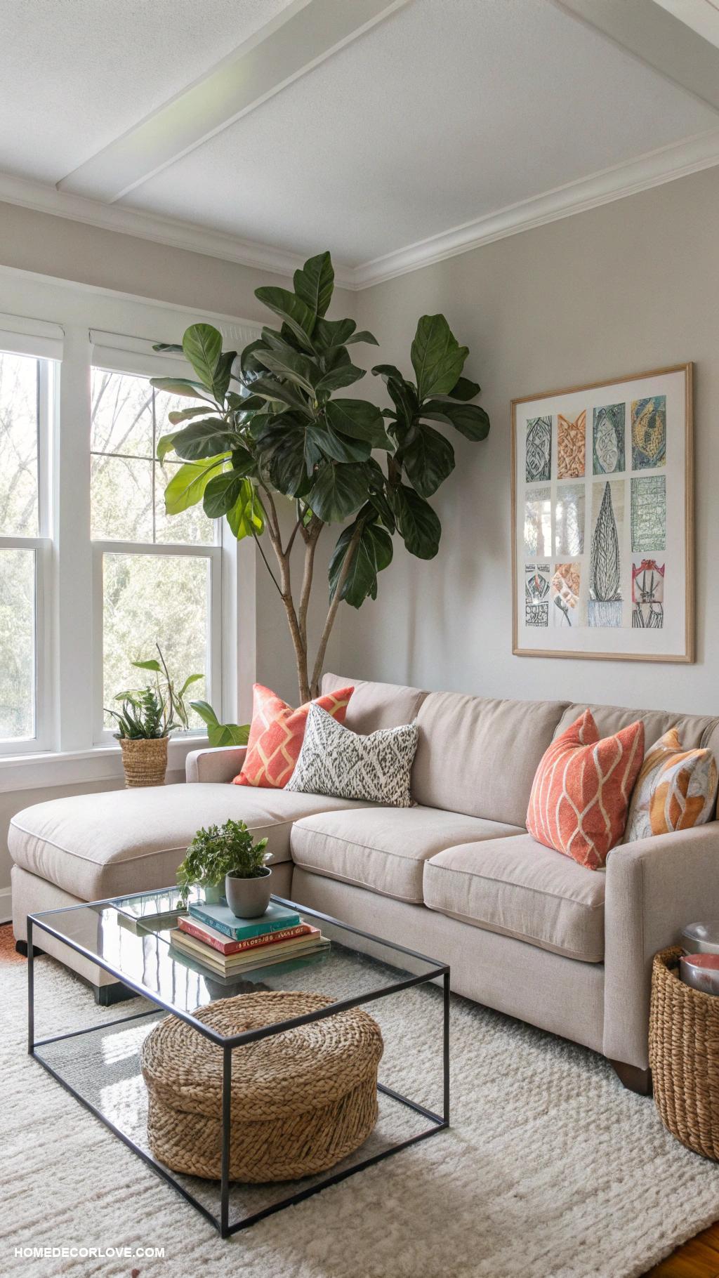 apartment living room Add greenery with indoor plants