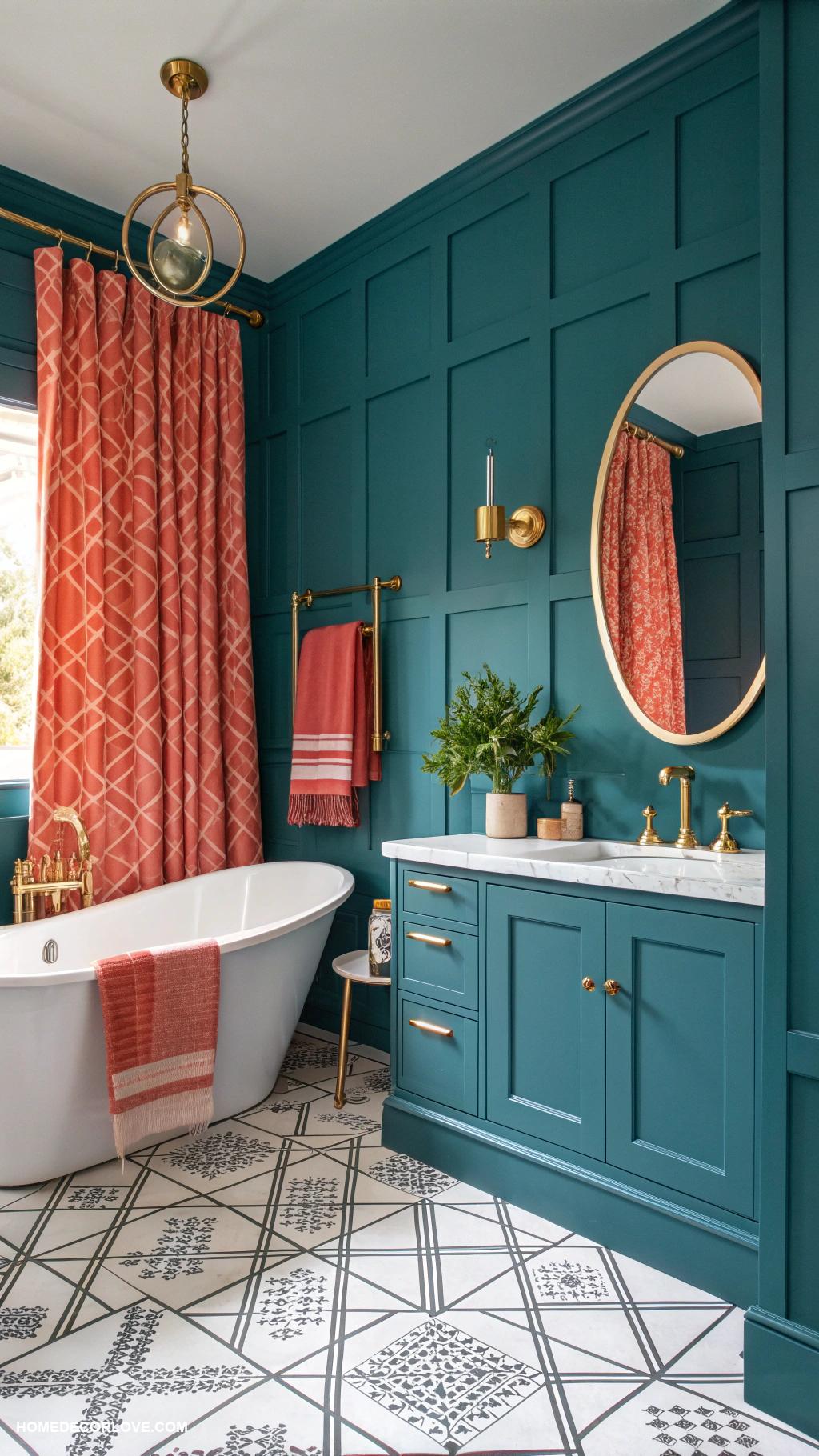 bathroom decor ideas Choose a bold color scheme