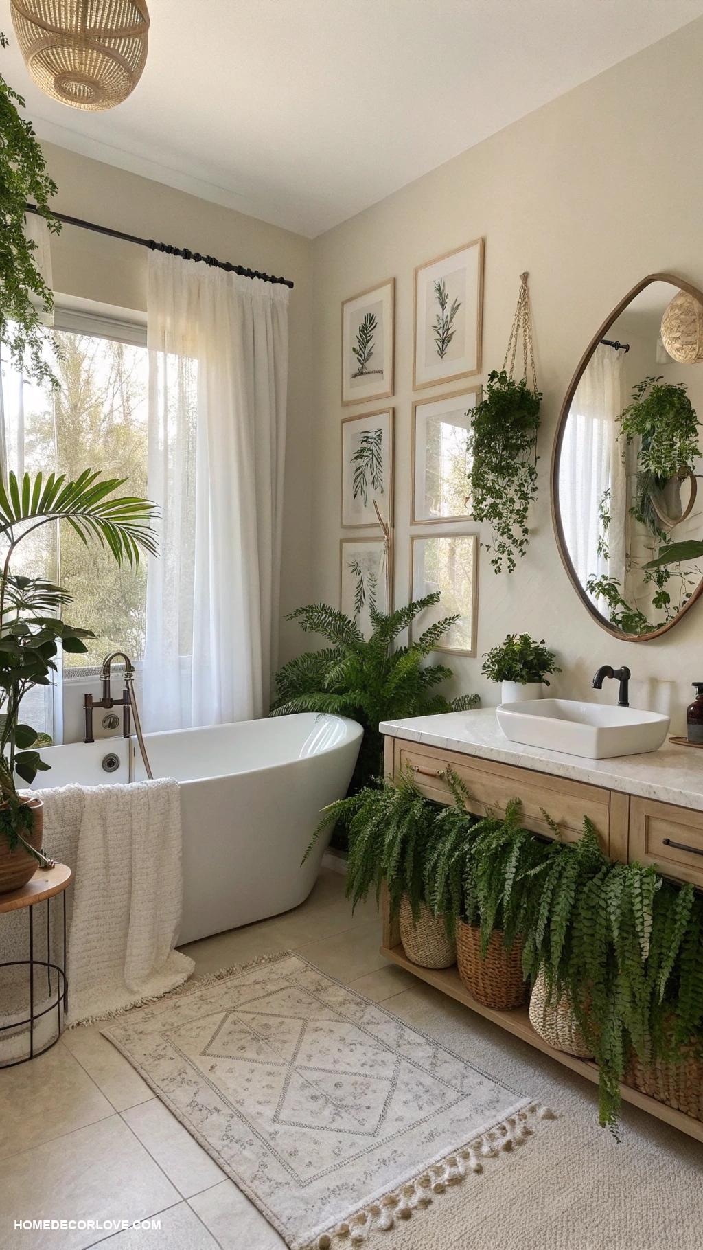 bathroom decor ideas Include indoor plants for freshness