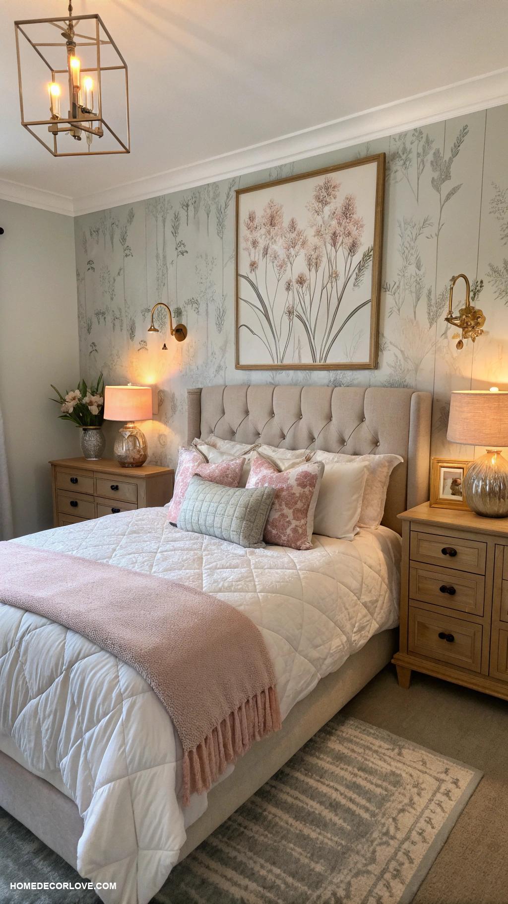 bedroom decor ideas Choose soft lighting for a calming atmosphere