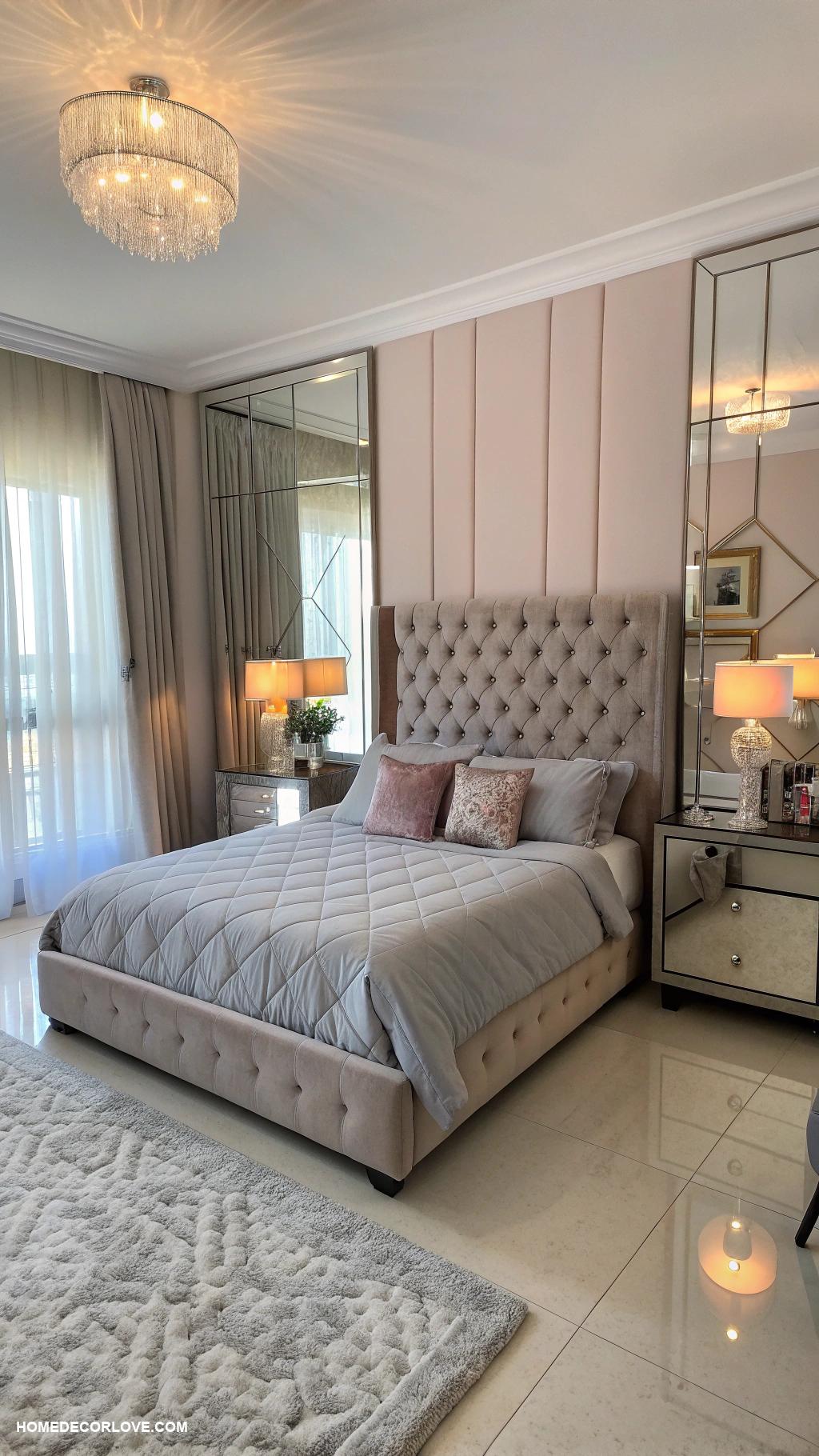 bedroom decor ideas Use mirrors to create sense of space