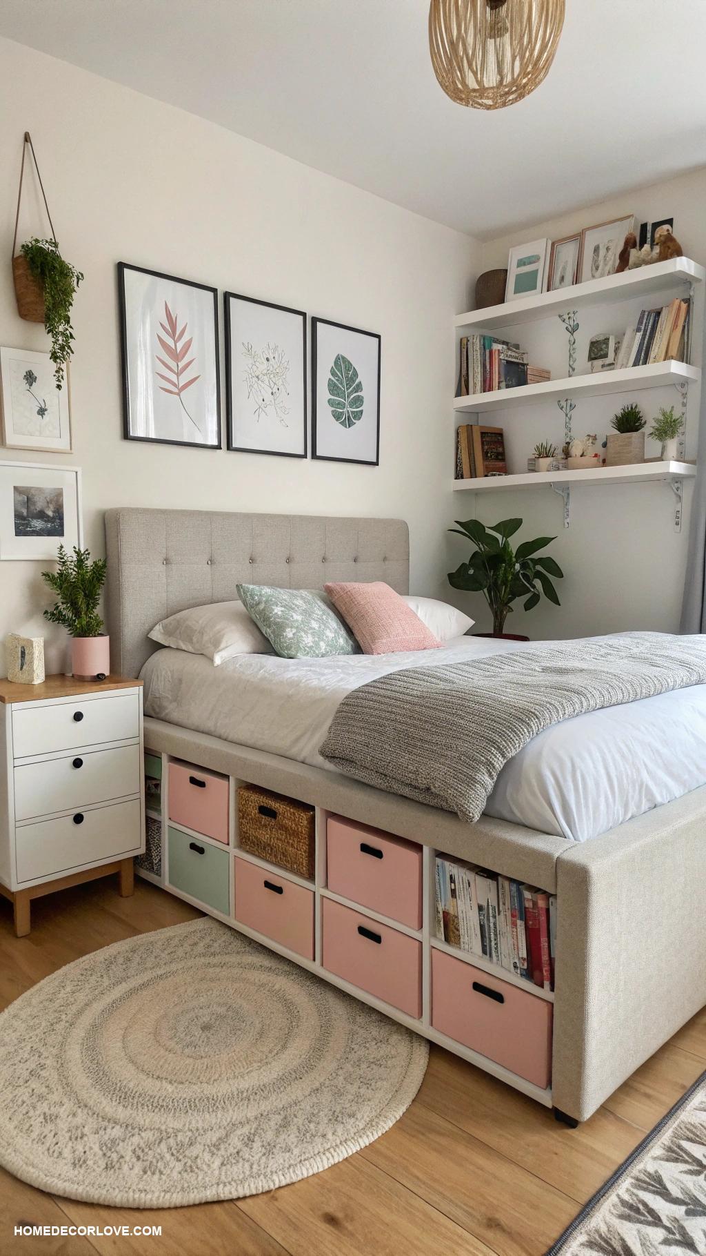 bedroom ideas for small rooms Opt for under bed storage solutions