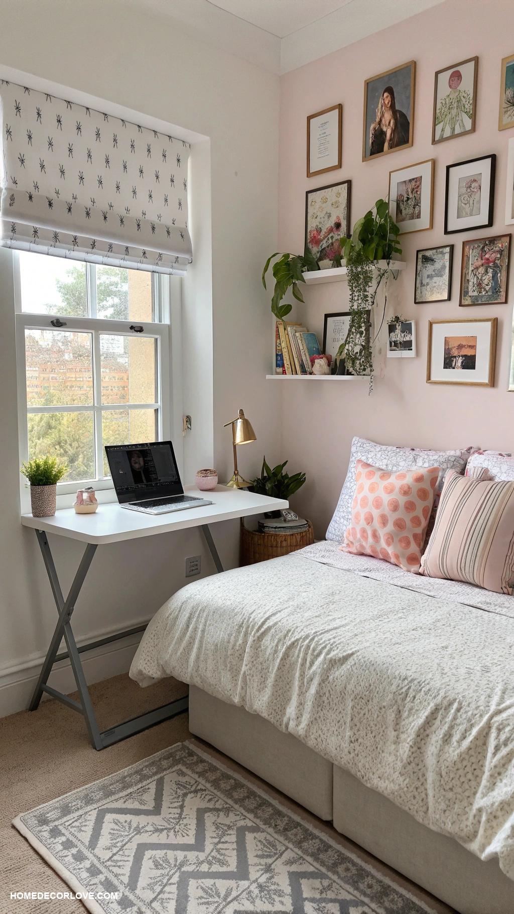 bedroom ideas for small rooms Use a foldable desk when needed