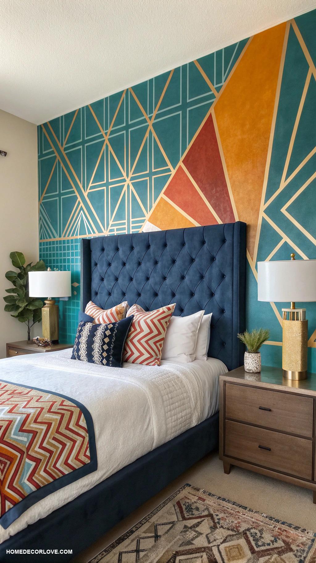 bedroom interior Artistic flair with bold wall art