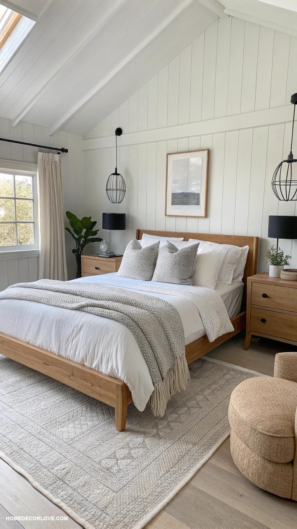bedroom interior Scandinavian simplicity with functional furniture
