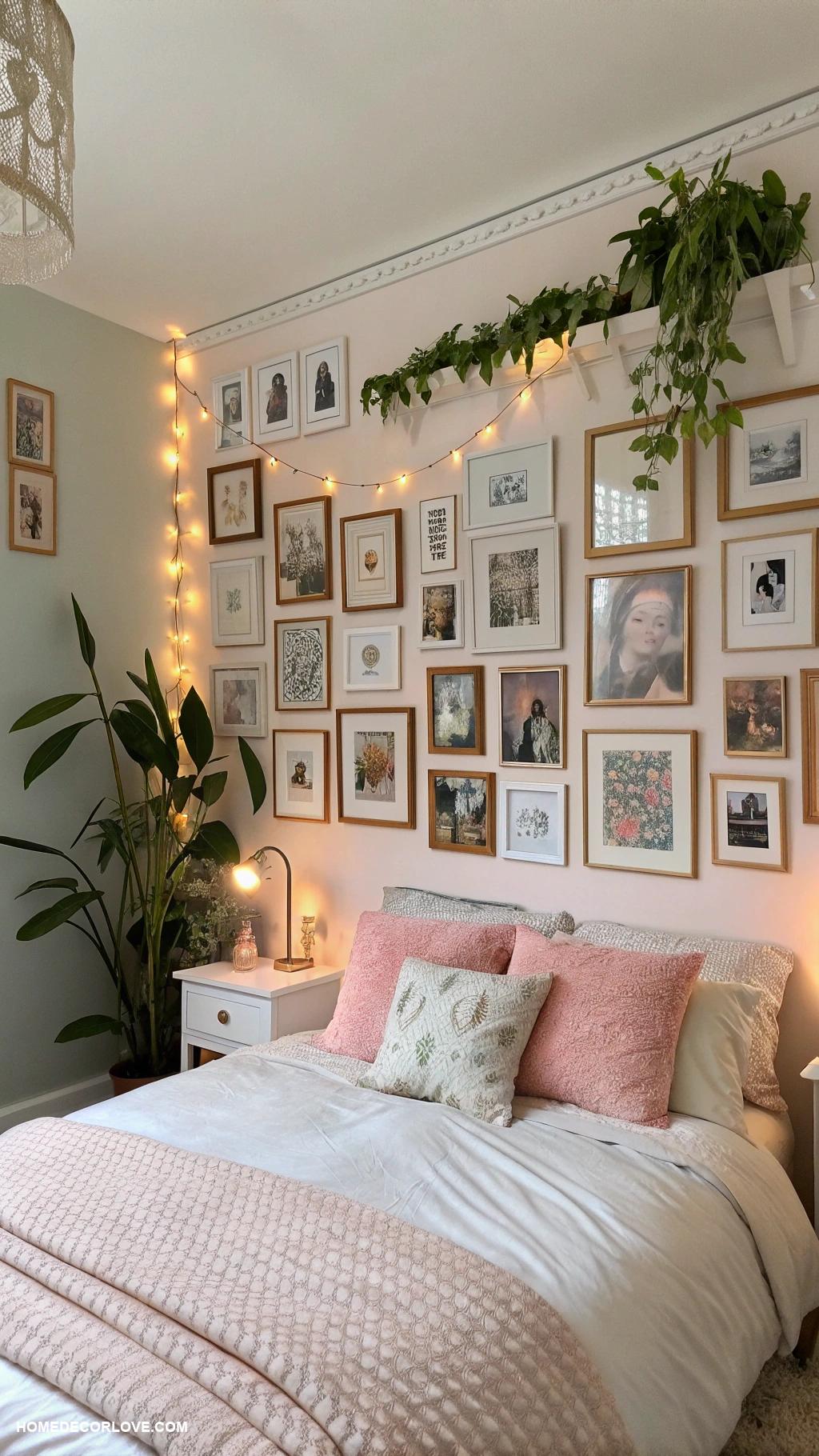 bedroom refresh ideas Display personal photos in creative frames