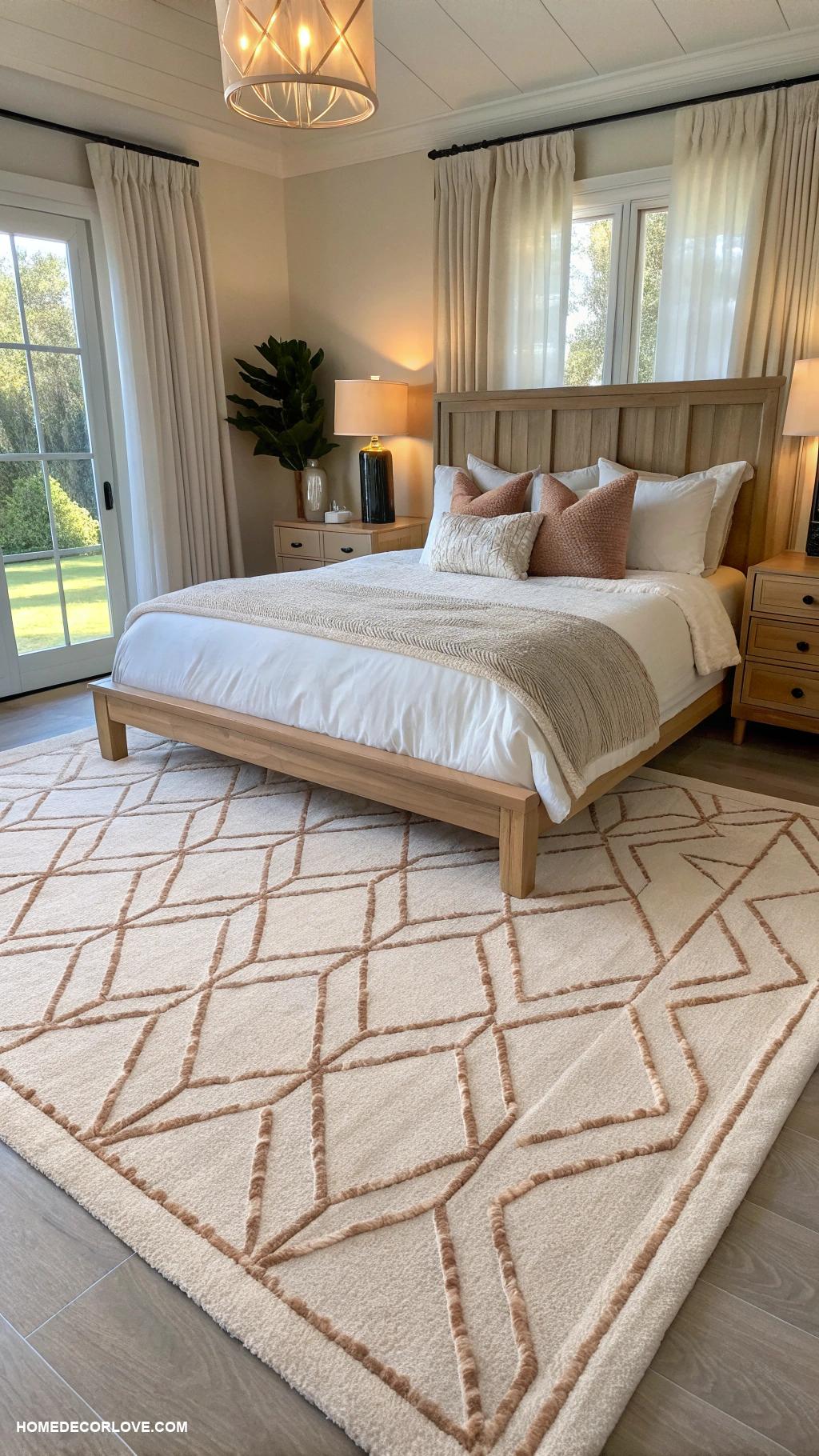 bedroom refresh ideas Introduce a stylish area rug