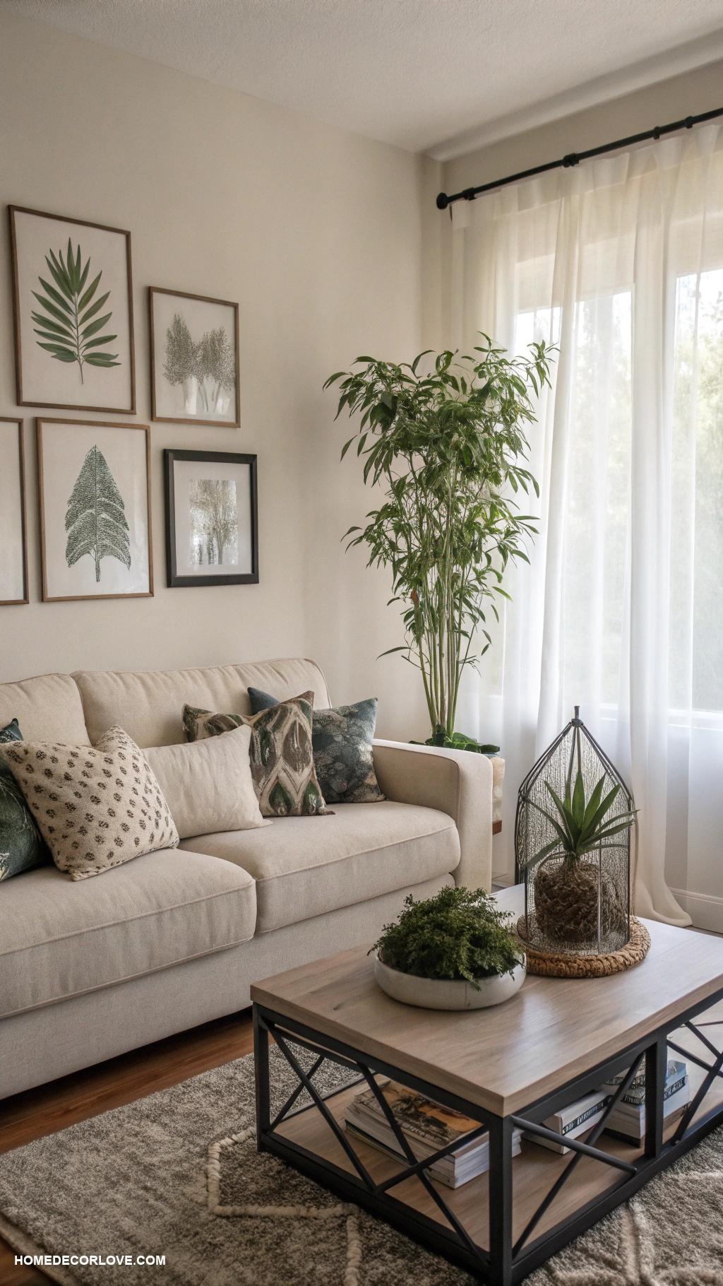 calming home decor ideas Add indoor plants for greenery