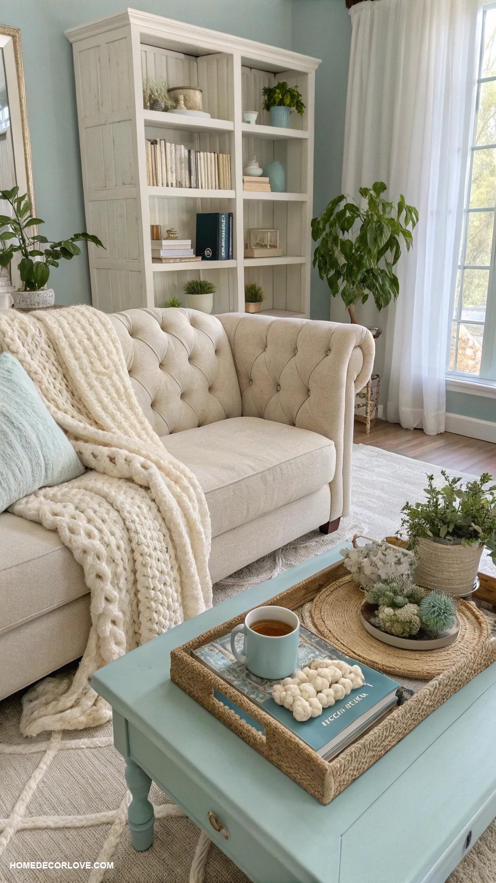 calming home decor ideas Incorporate cozy textiles like blankets