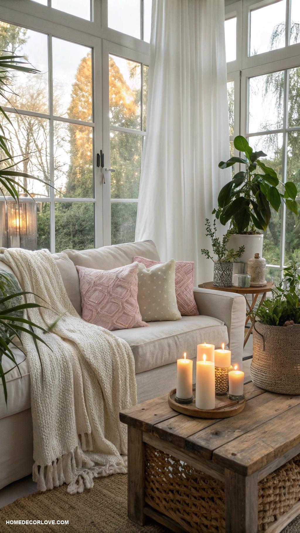 calming home decor ideas Incorporate scented candles for aroma