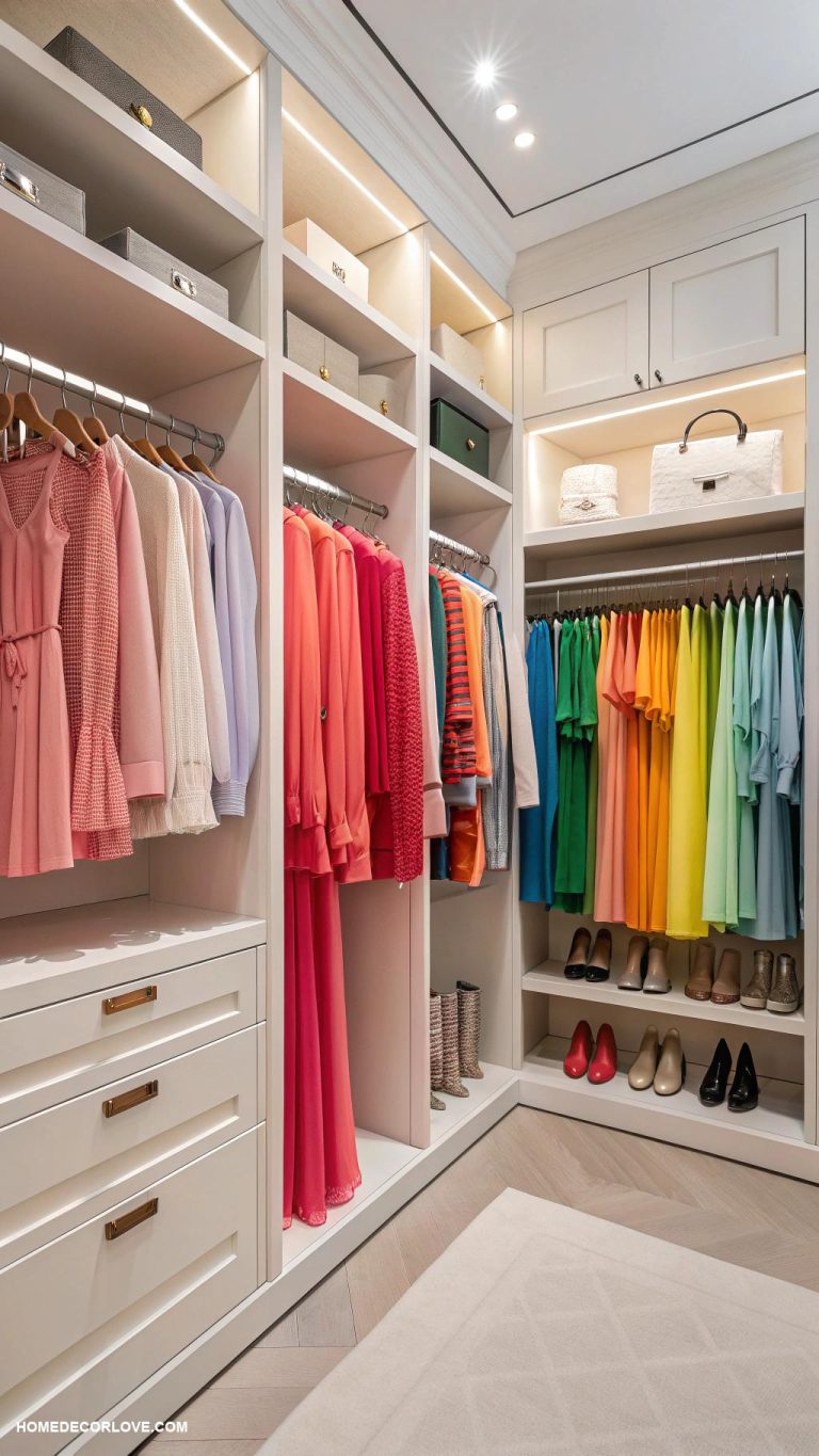 closet design ideas Color code your clothing for visual appeal