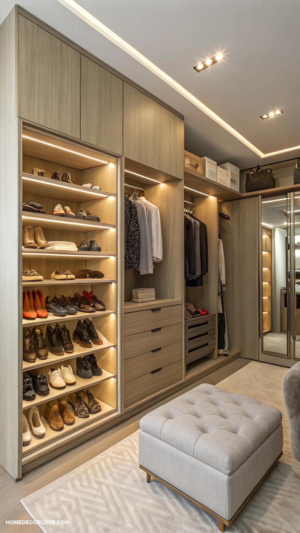 closet design ideas Incorporate a pull out shoe rack