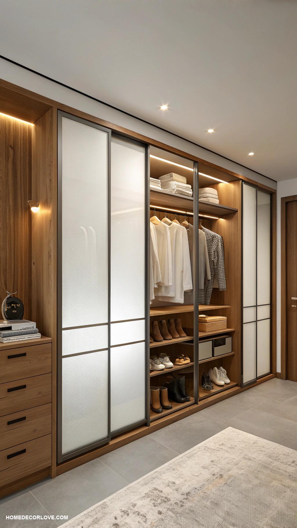 closet design ideas Incorporate sliding doors for space efficiency
