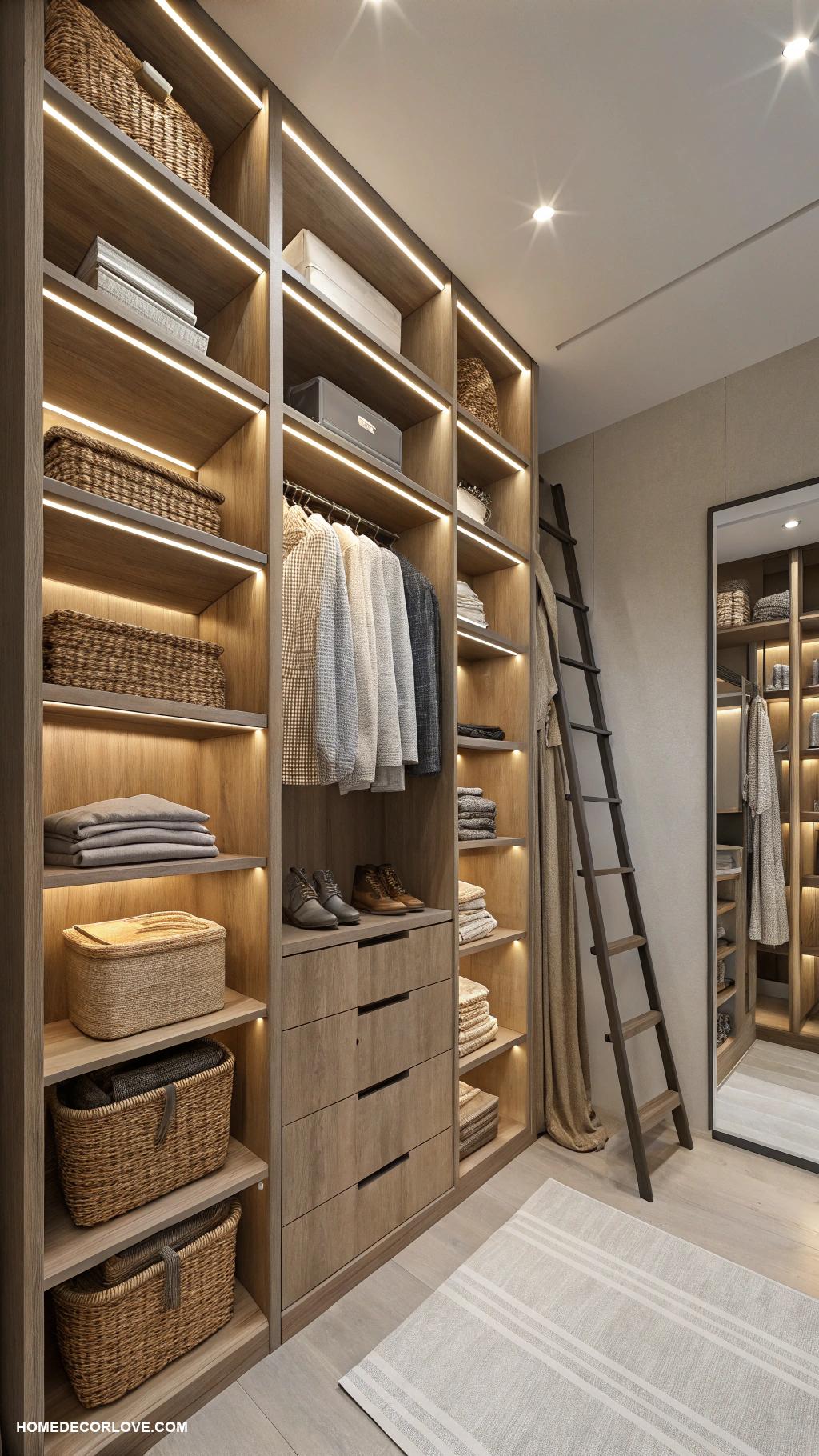 closet design ideas Incorporate vertical shelving for maximum storage