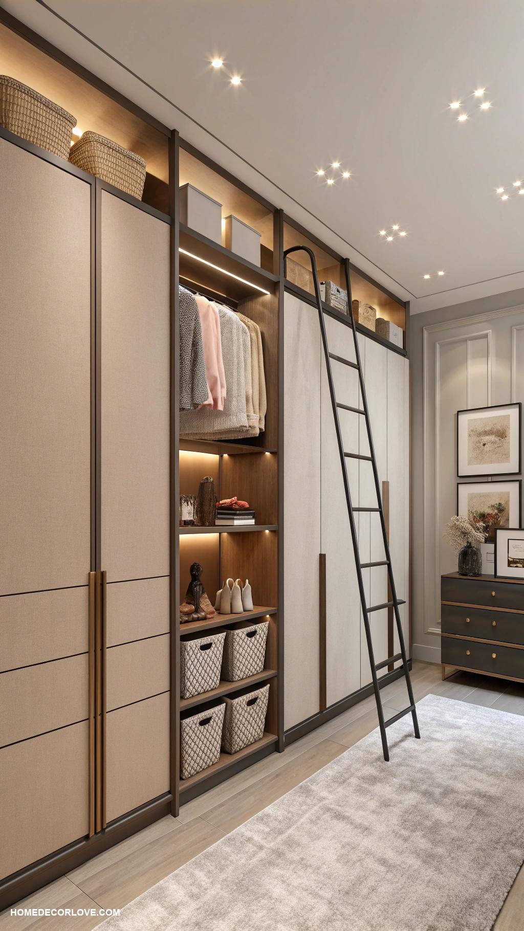 closet design ideas Mix open and closed storage for balance