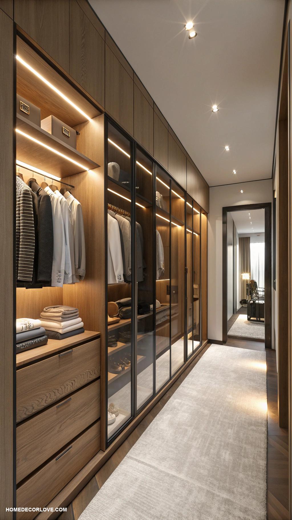 closet design ideas Use mirrors to create illusion of depth