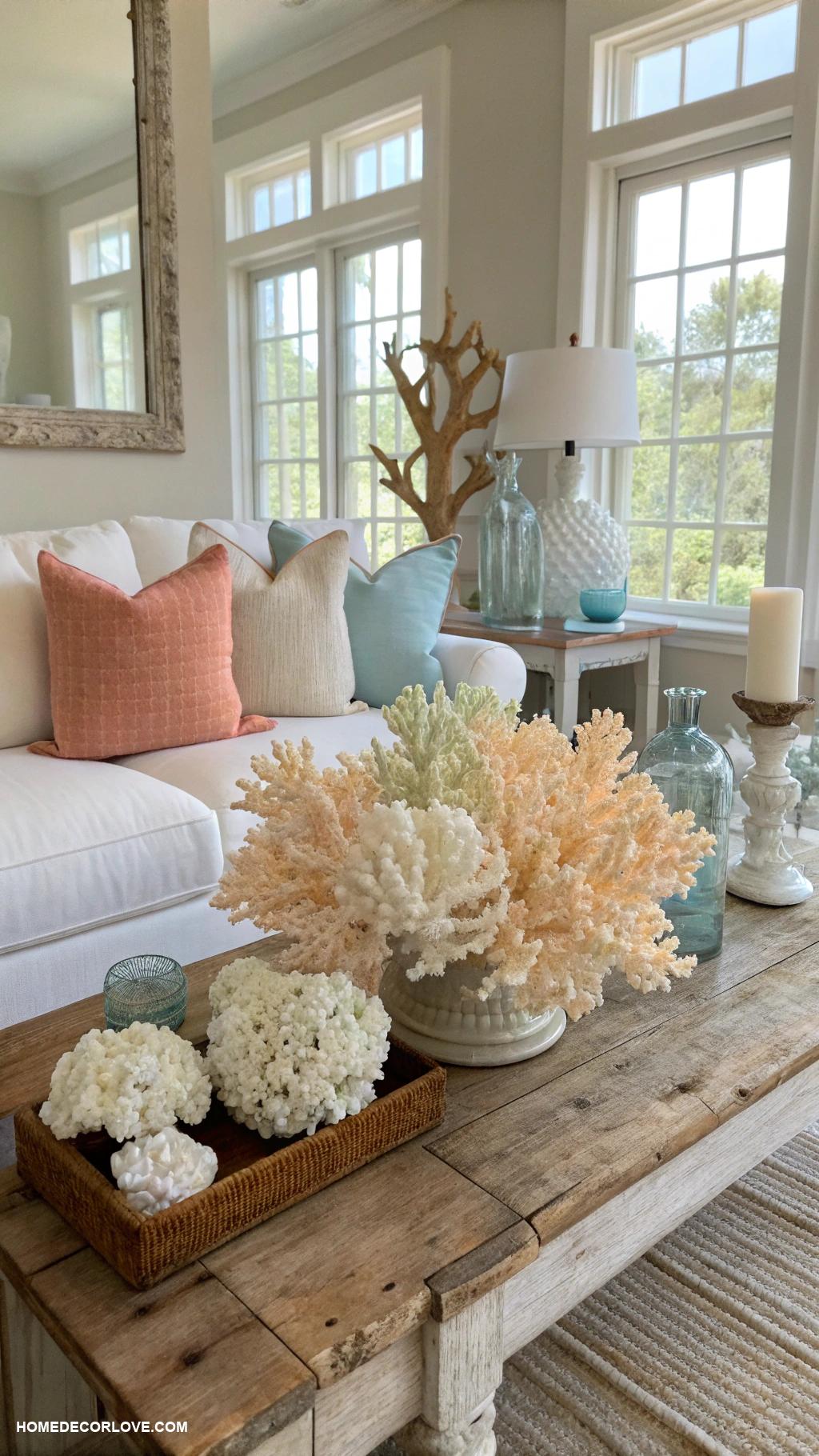 coastal home decor ideas Coral sculpture accents