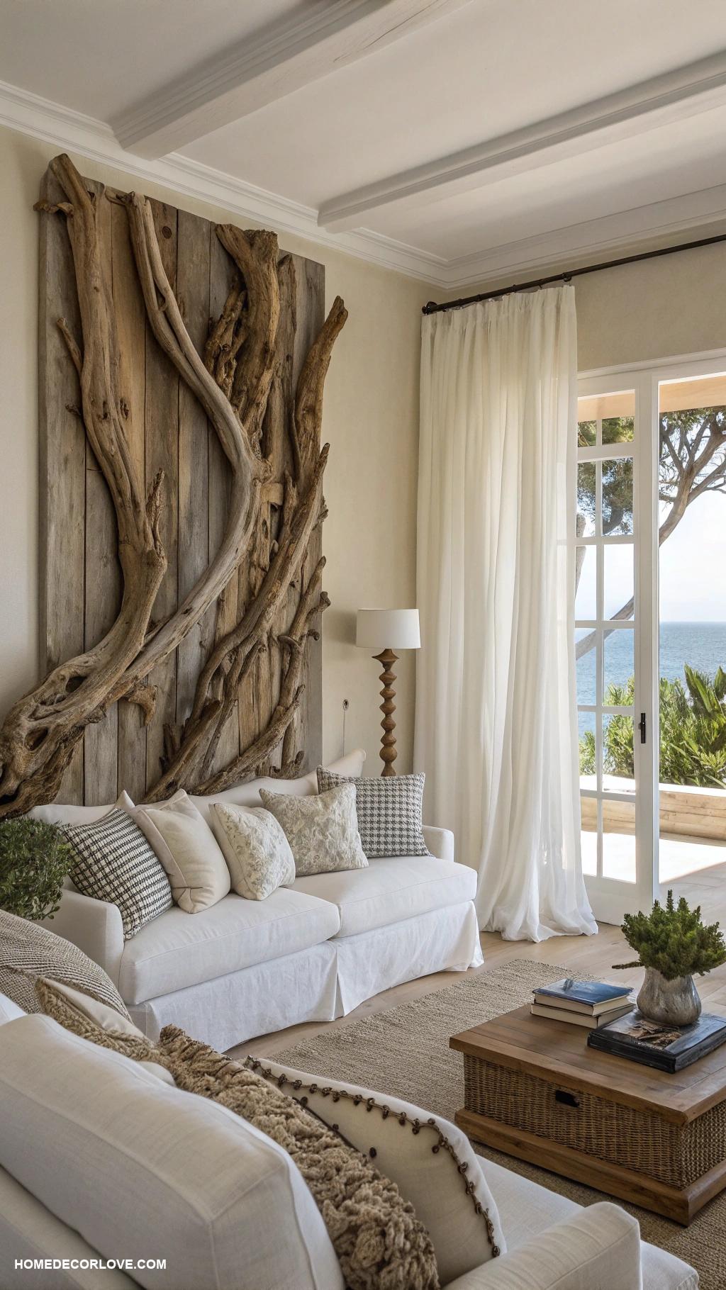 coastal home decor ideas Driftwood wall art
