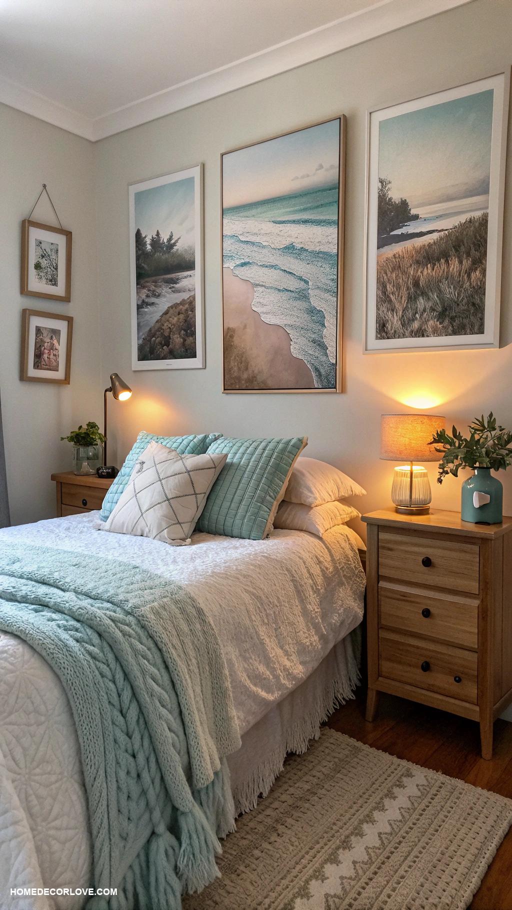 cozy bedroom ideas Hang art that inspires tranquility