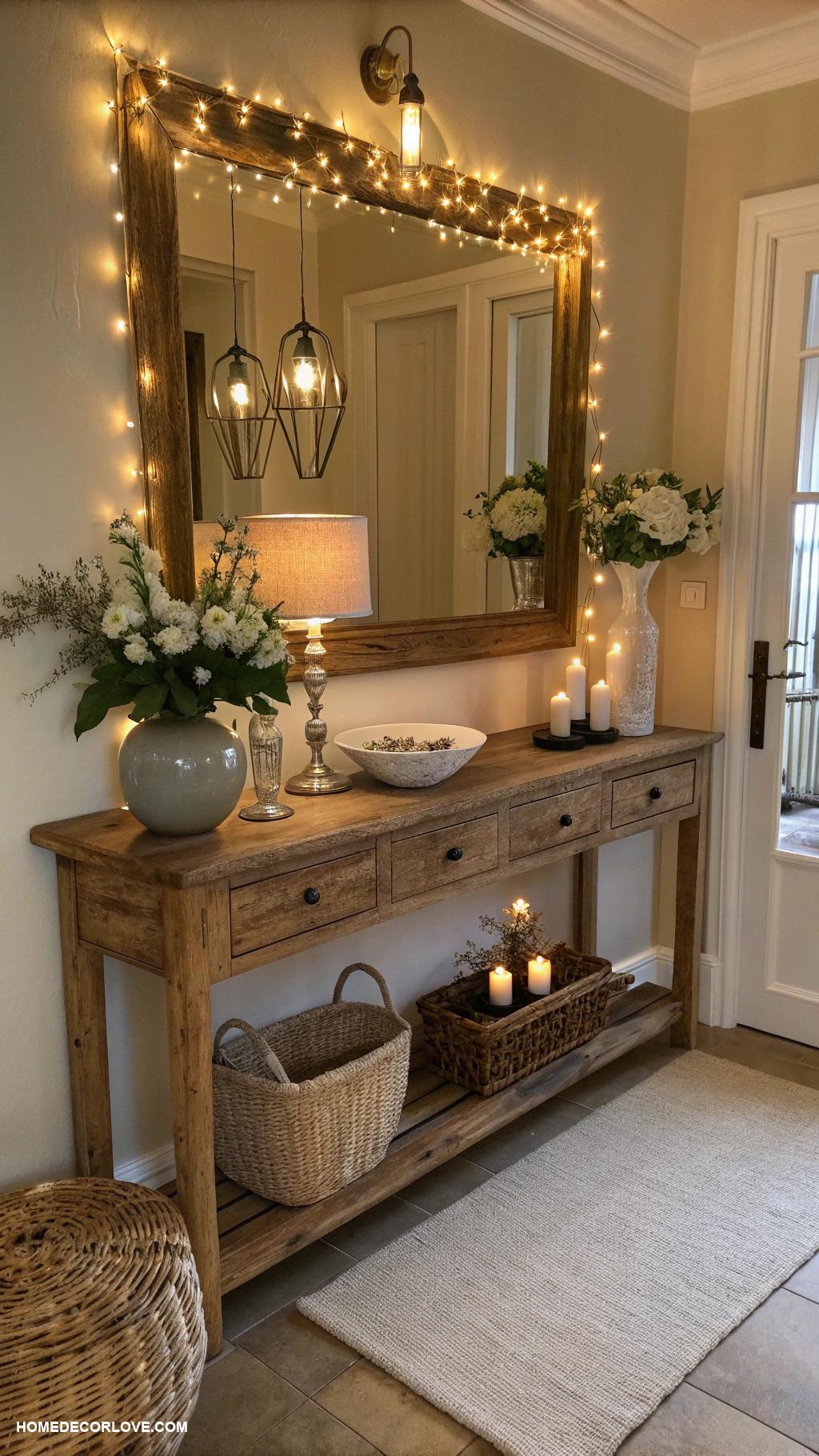 cozy entryway ideas Use soft ambient lighting fixtures