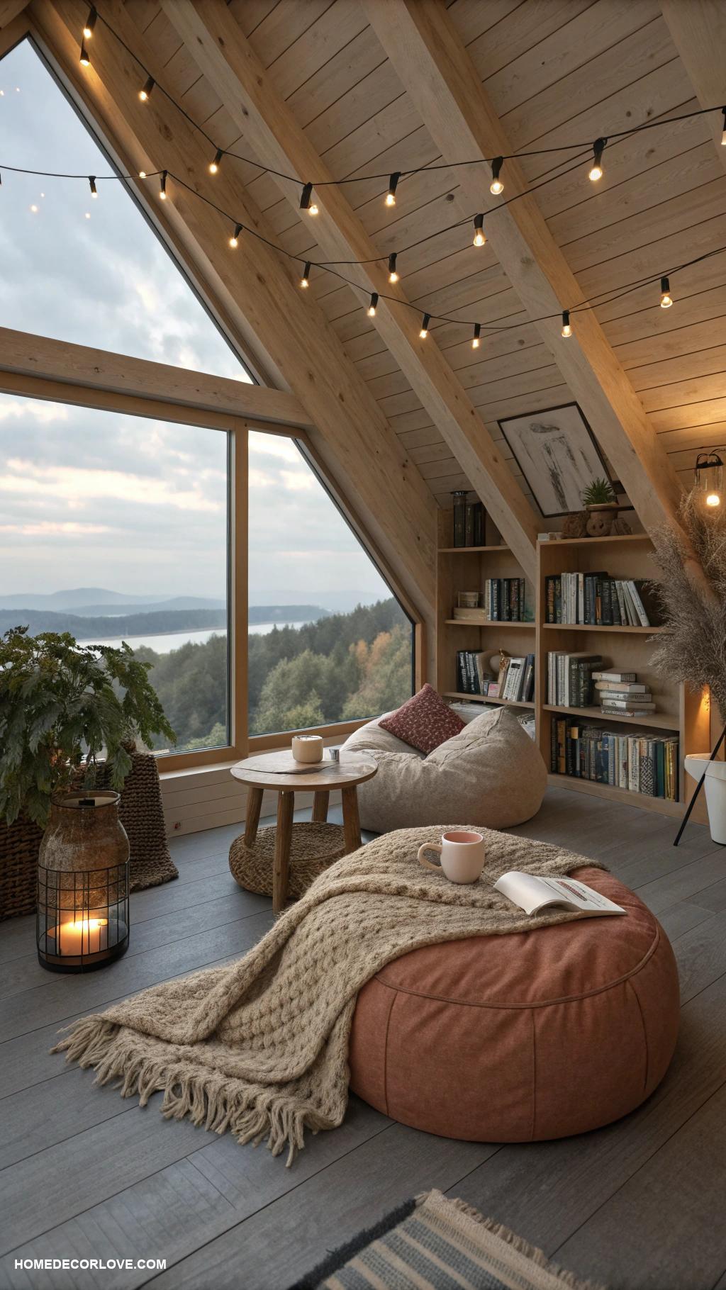 cozy nooks at home Quiet attic space with bean bags