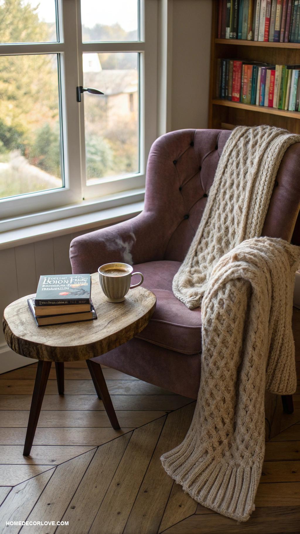 cozy nooks at home Reading nook with a comfy chair