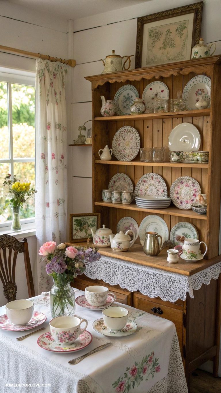 cute cottage home decor ideas Mismatched romantic china sets