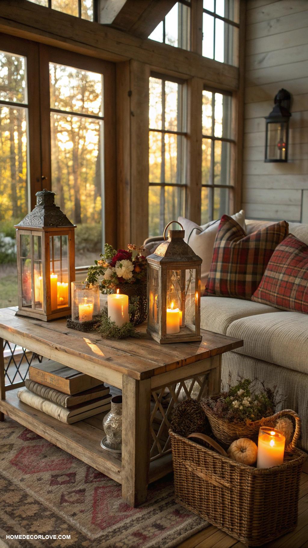 cute cottage home decor ideas Rustic lanterns for ambiance
