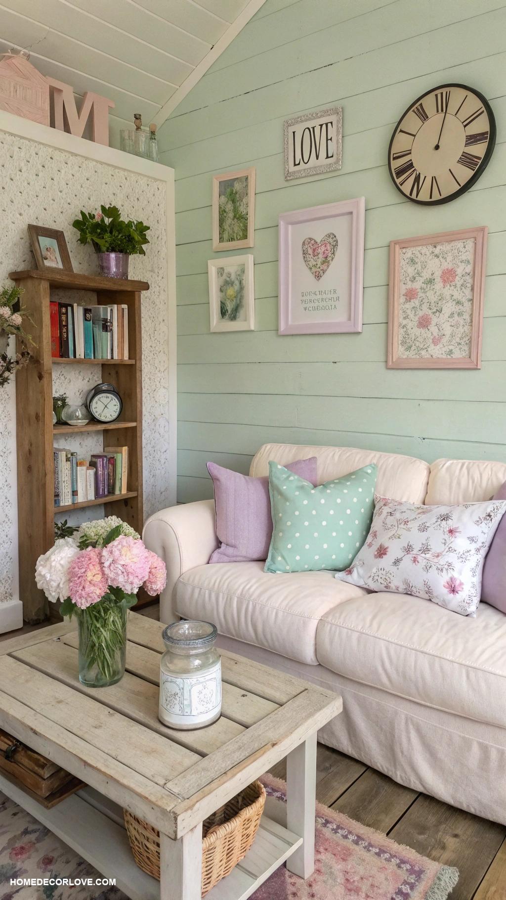 cute cottage home decor ideas Soft pastel wall colors