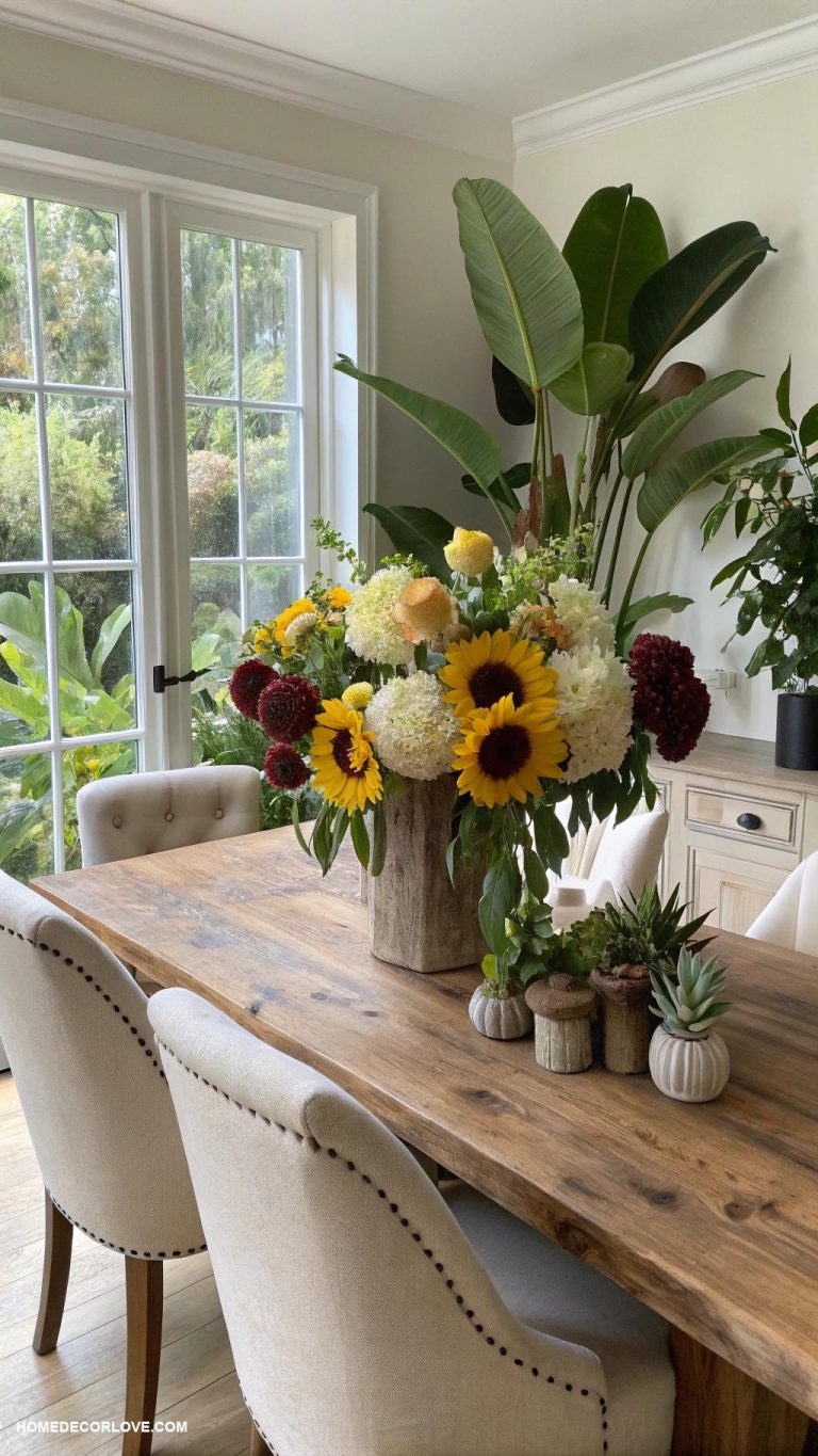 dining room decor Decorate with fresh flowers or plants