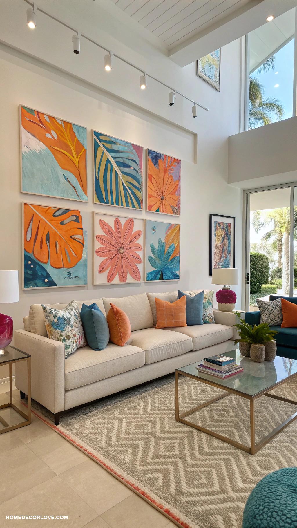 dream house decor Bright colorful abstract art pieces