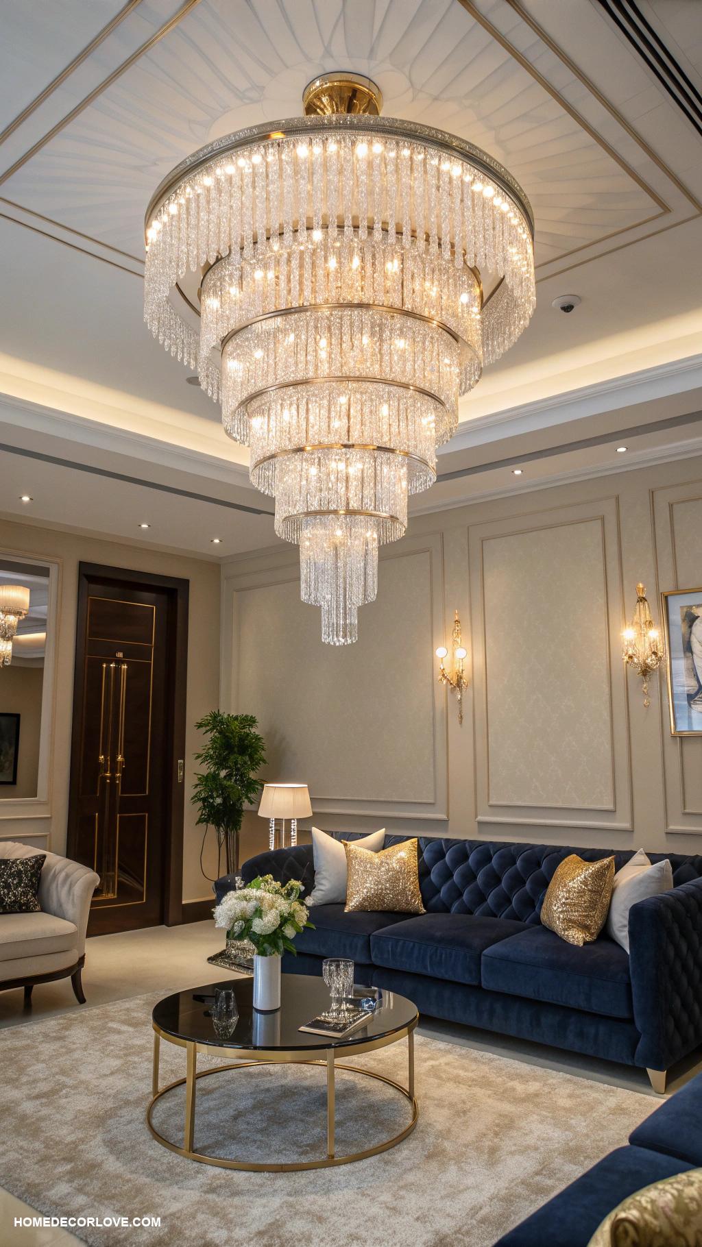 dream house decor Elegant crystal chandelier for living room