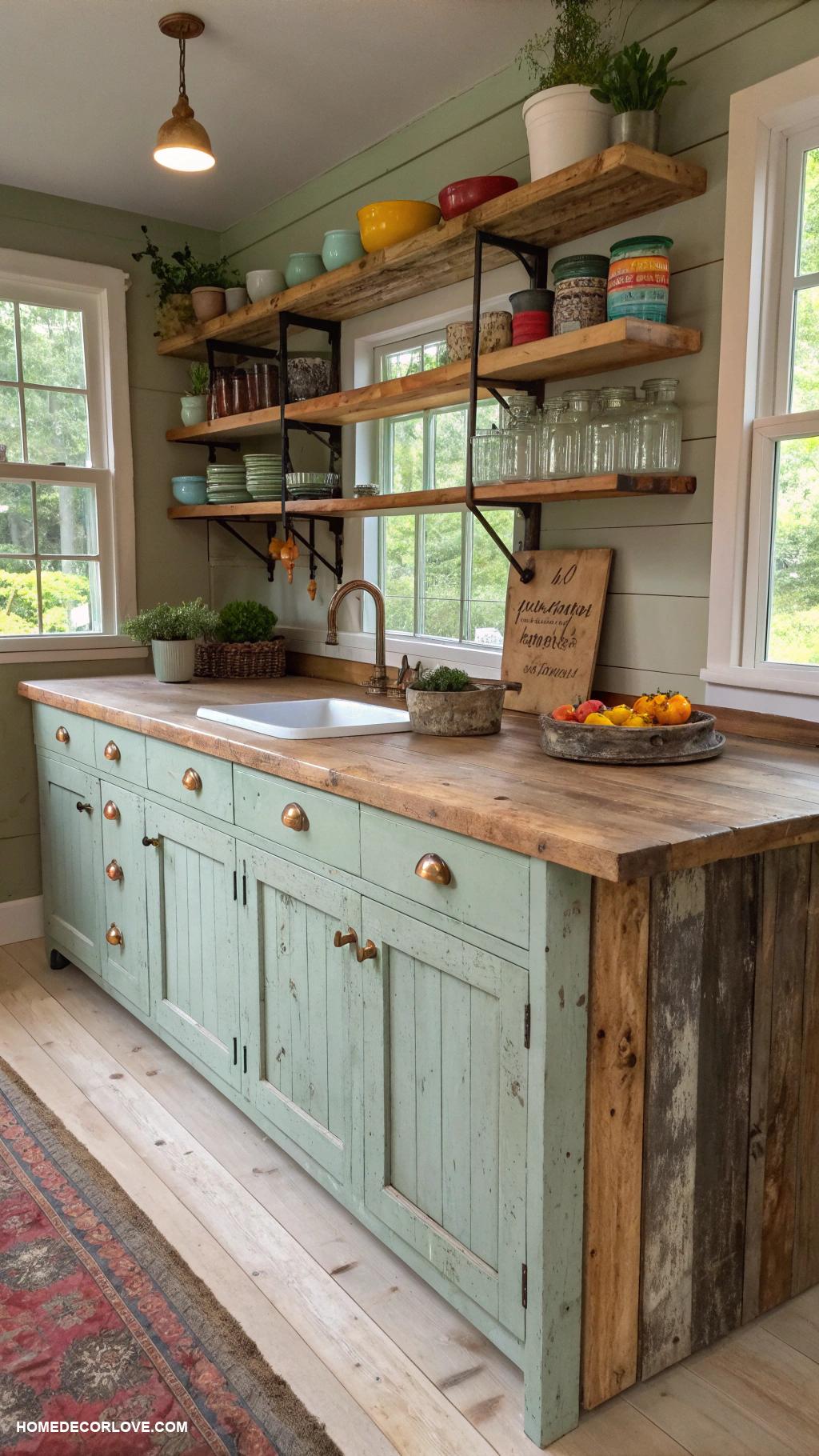 earthy kitchen Utilize reclaimed materials for unique elements