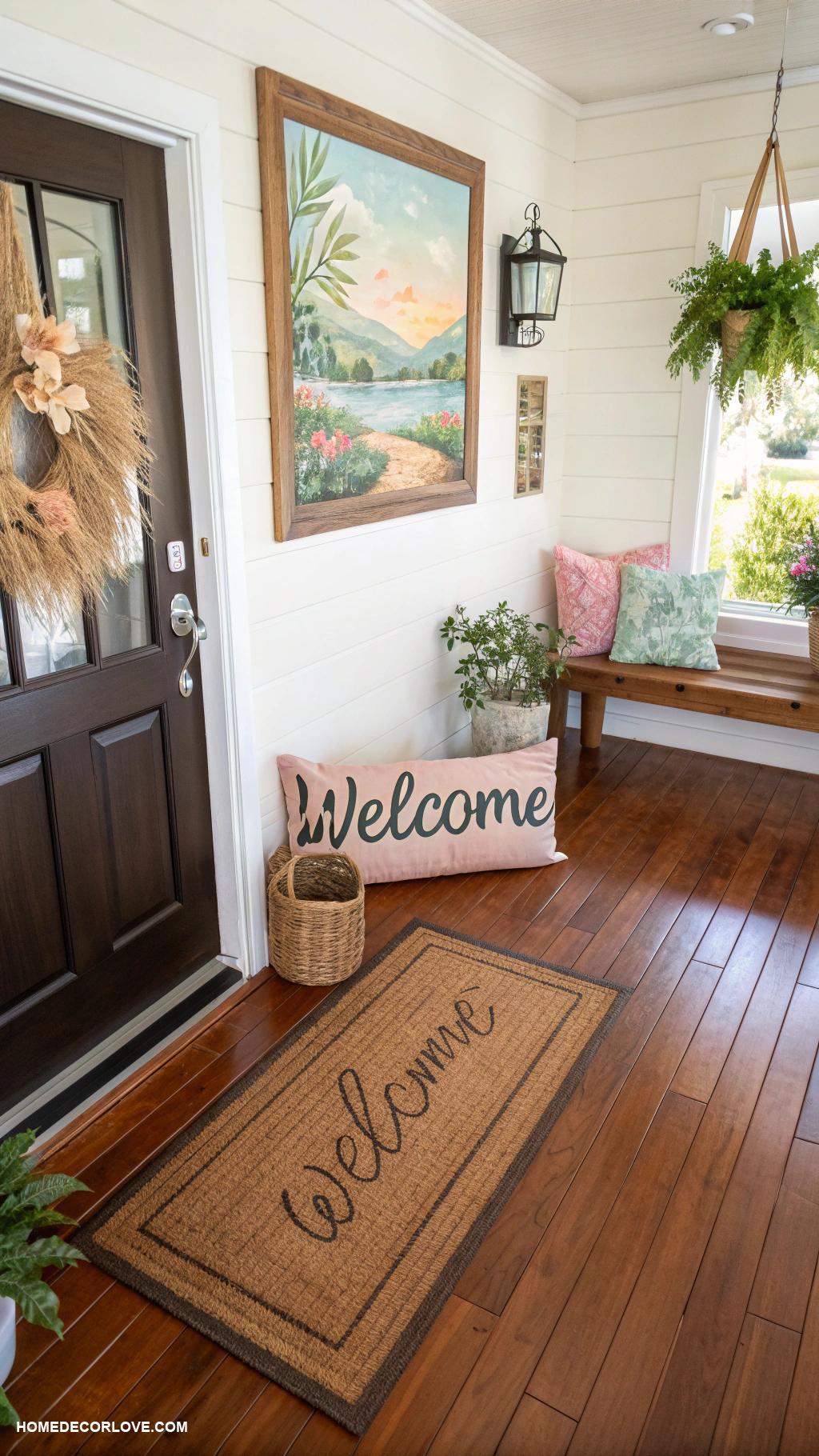 entryway decor ideas Add a welcoming doormat