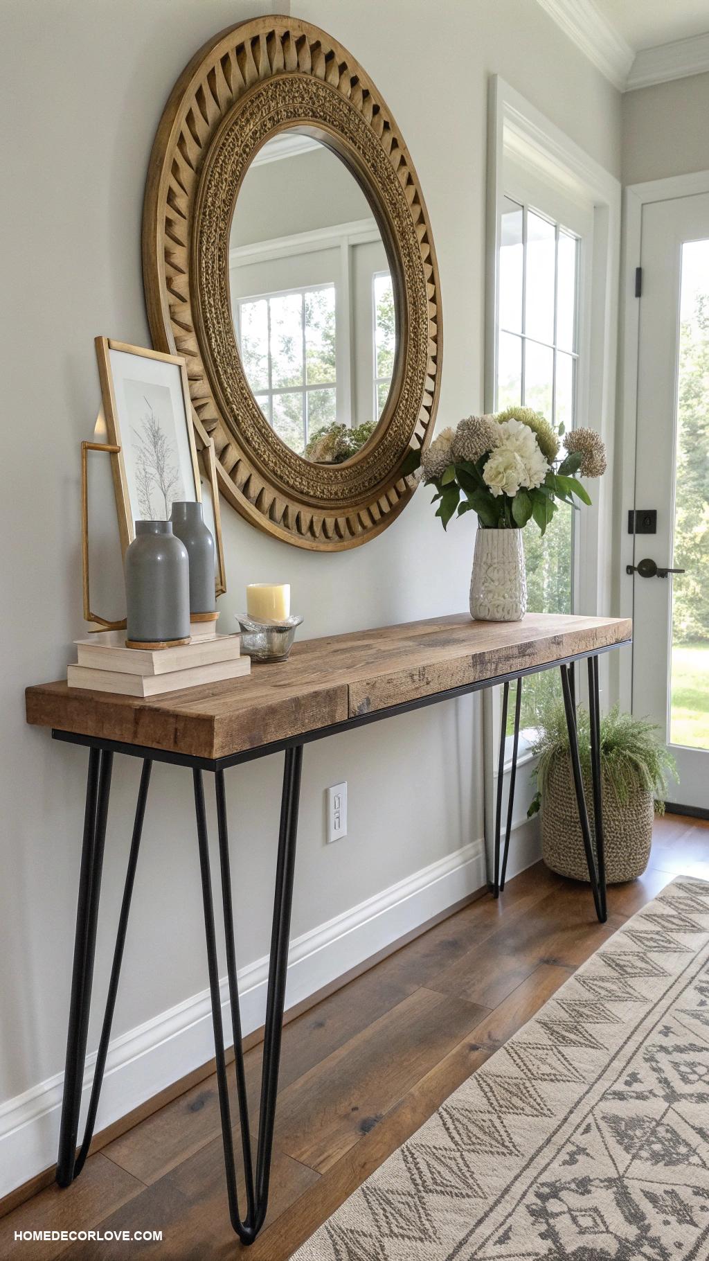 entryway decor ideas Install a stylish console table