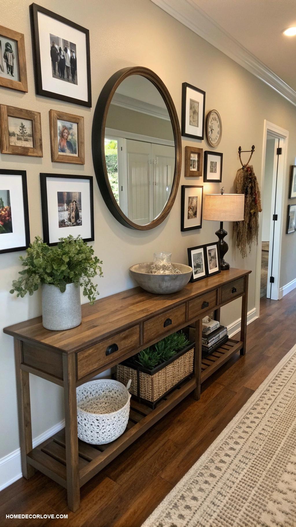 entryway decor ideas Personalize with family photos