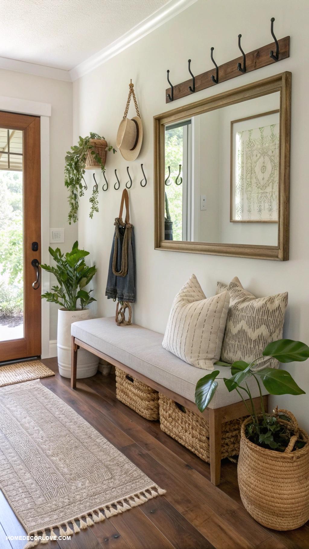 entryway decor ideas Use decorative hooks for coats