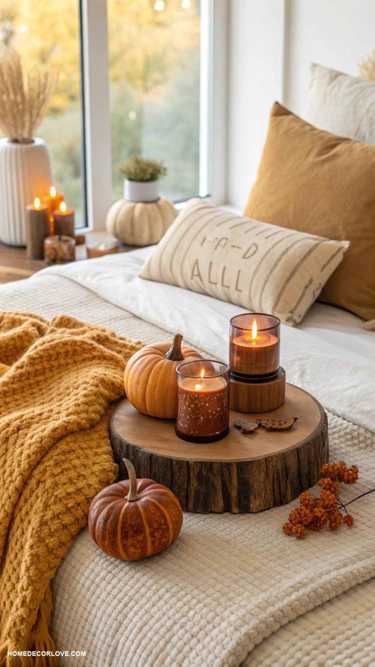 fall bedroom decor Pumpkin scented candles