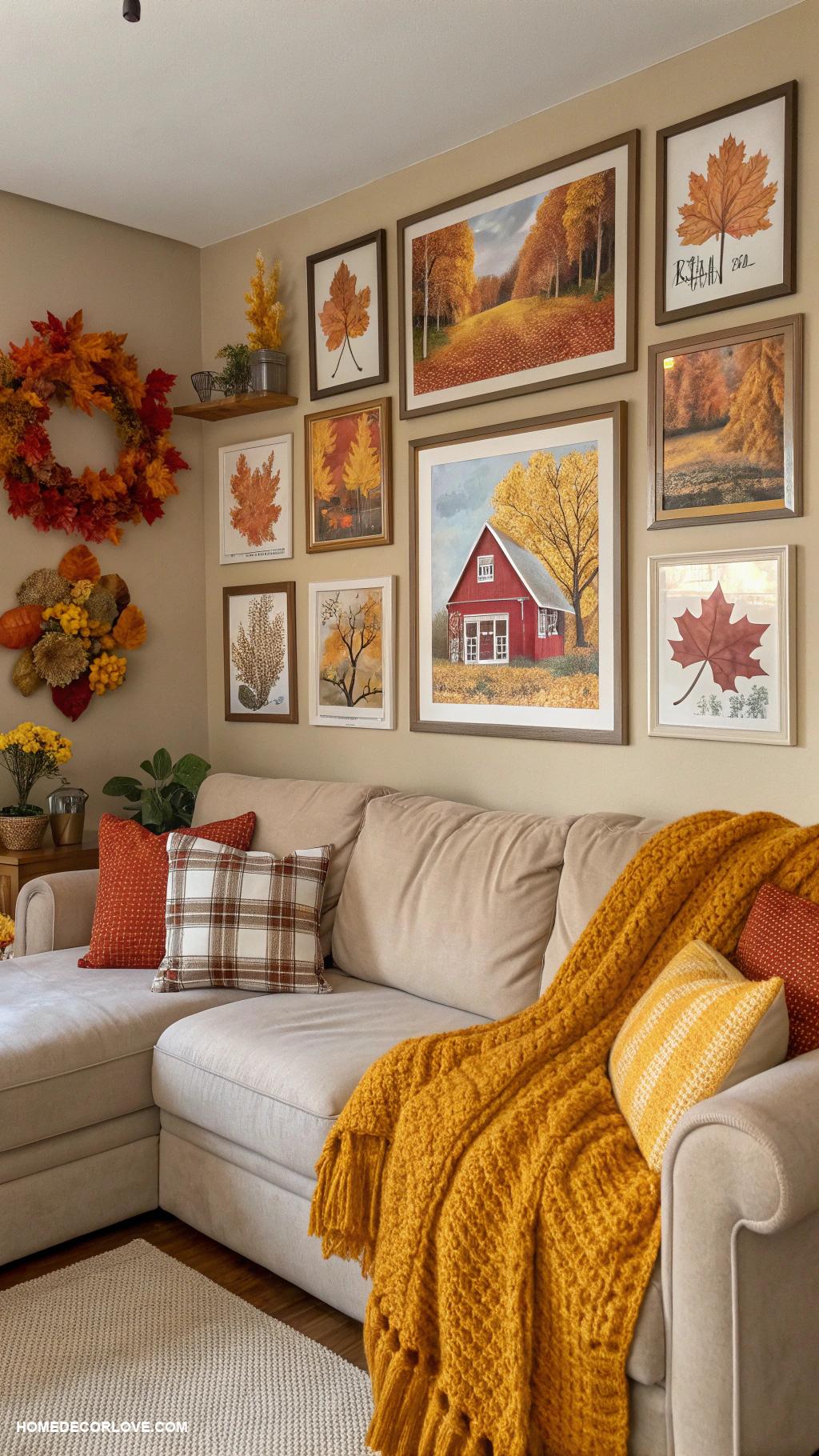 fall living room decor Harvest themed wall art