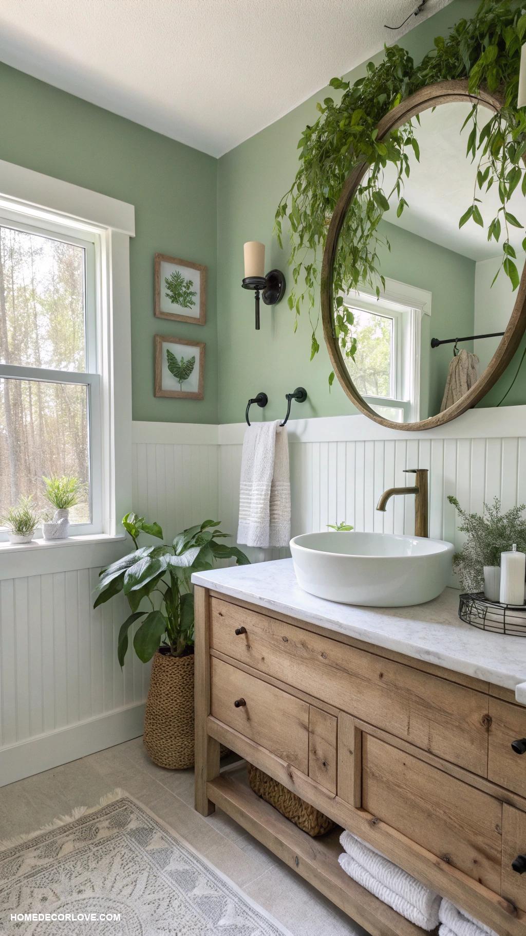 green bathroom Green paint for a calm vibe