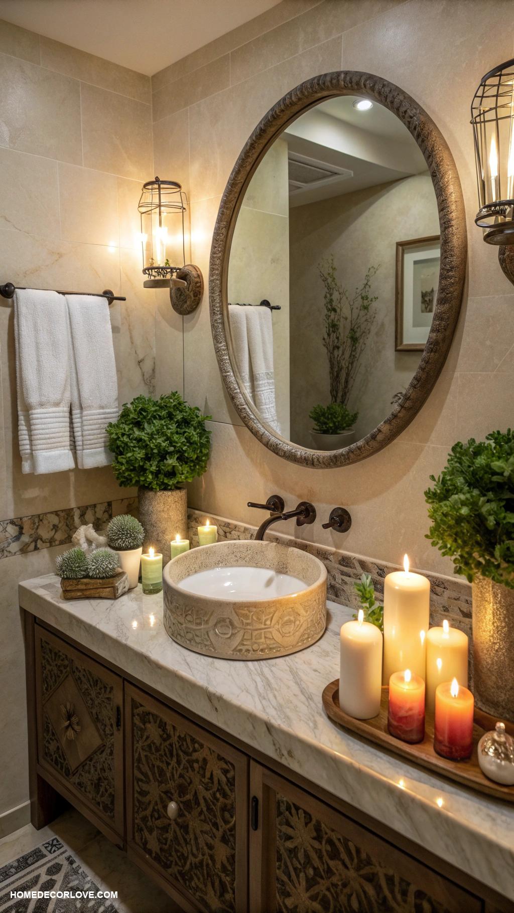 guest bathroom ideas Add scented candles for a relaxing atmosphere