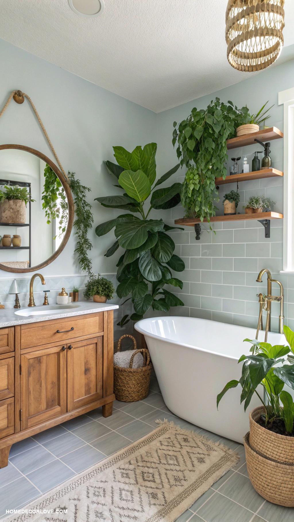 guest bathroom ideas Incorporate plants for freshness and color