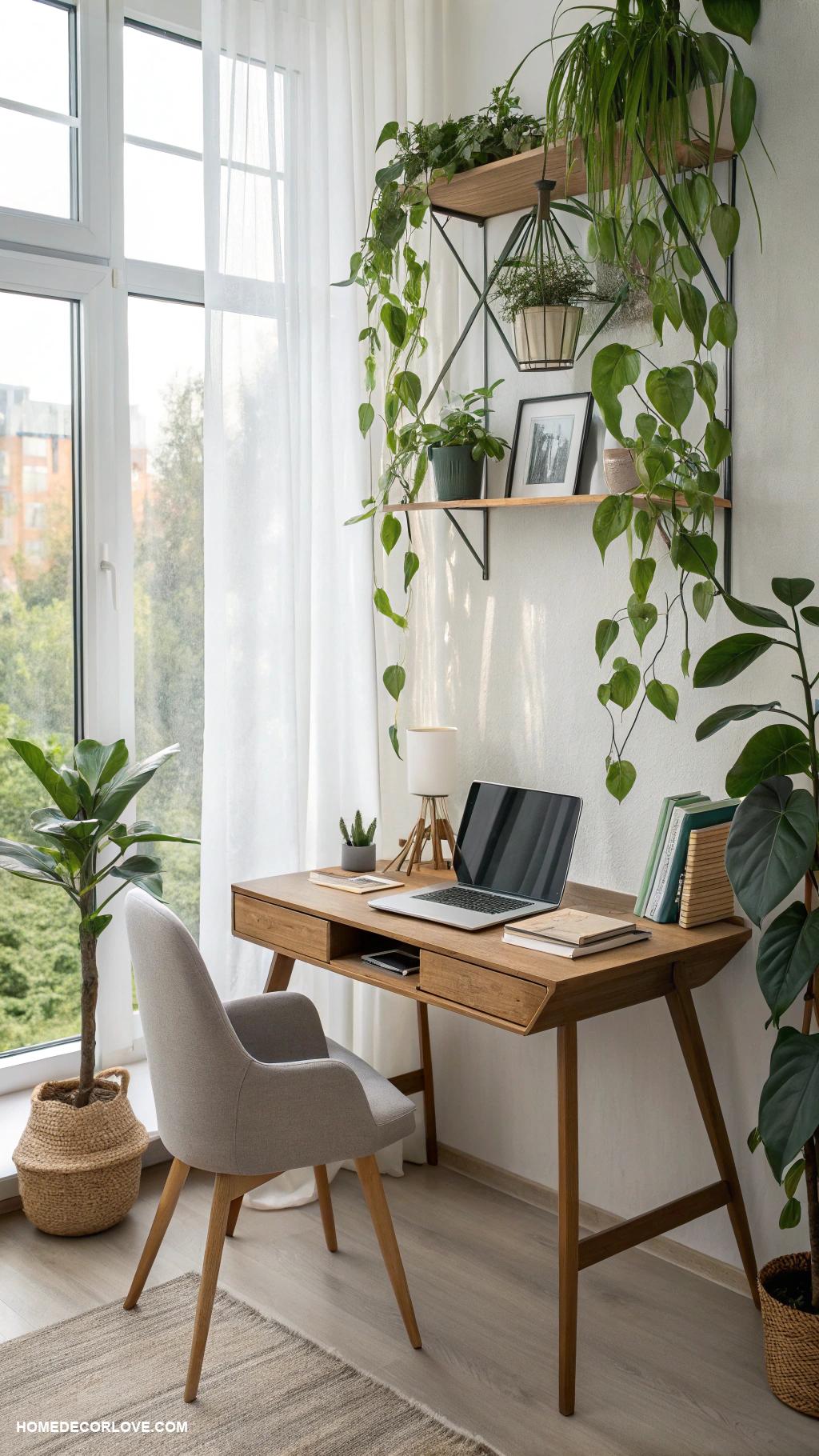 home office decor Green plants for fresh air