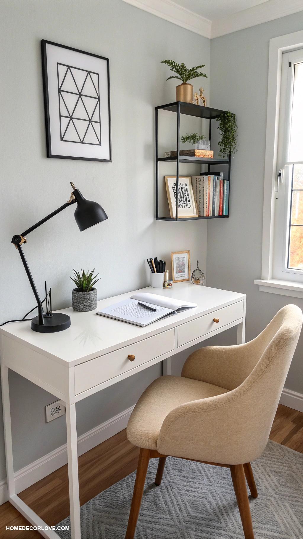 home office decor Minimalist desk for clean lines