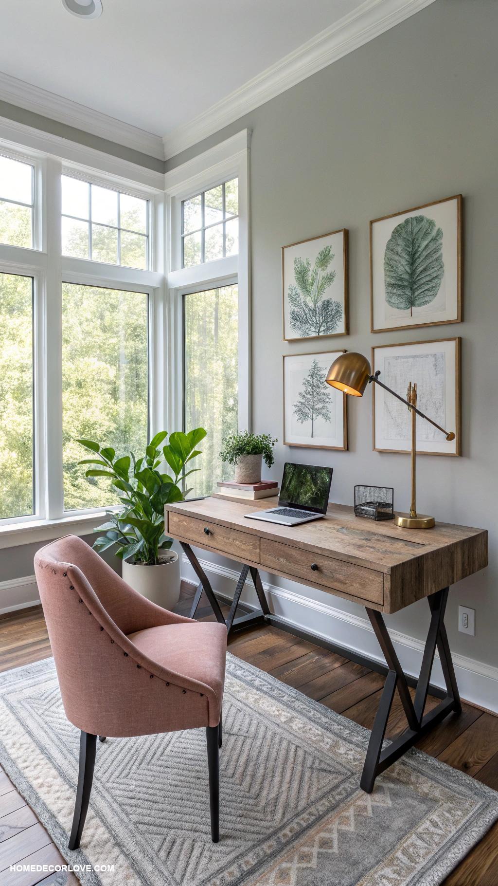 home office decor Natural light through large windows