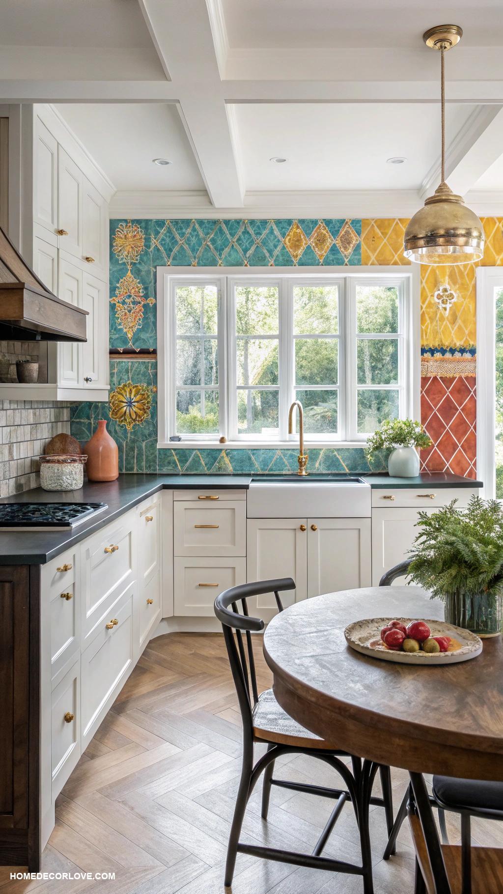 kitchen decorating ideas Incorporate a colorful backsplash
