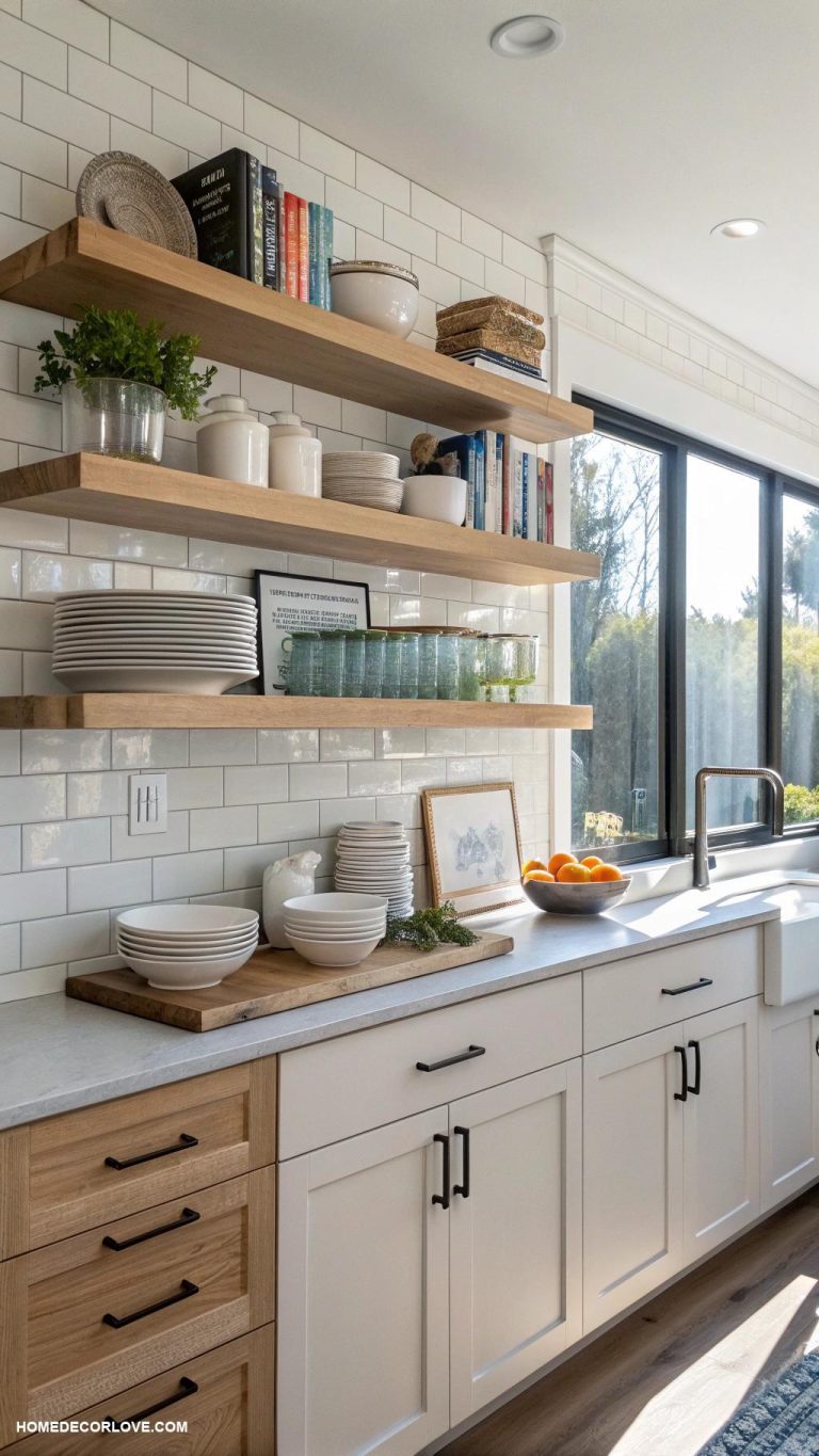 kitchen remodel Install open shelving for modern appeal