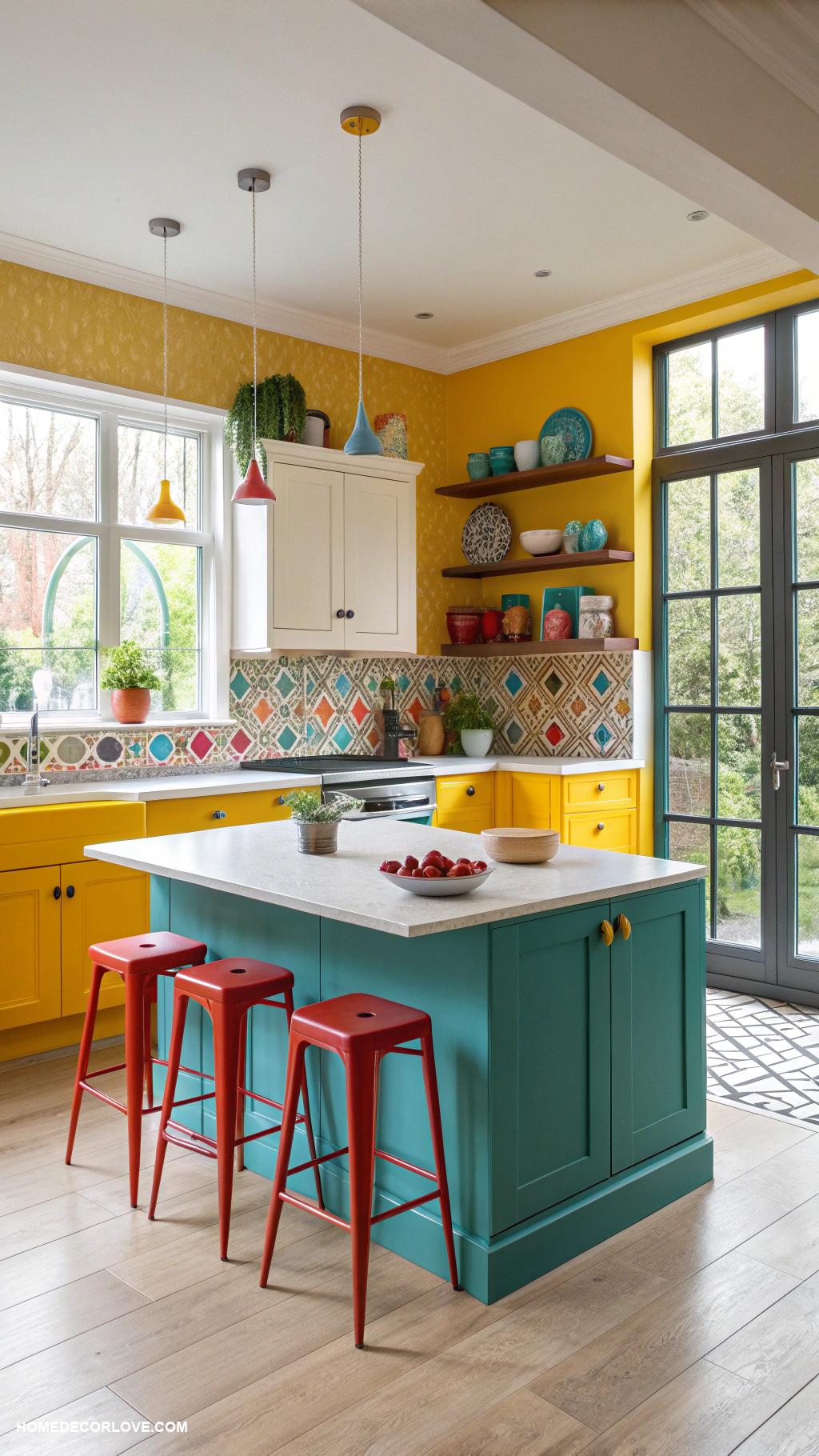 kitchen remodel Use bright paint colors for cabinets