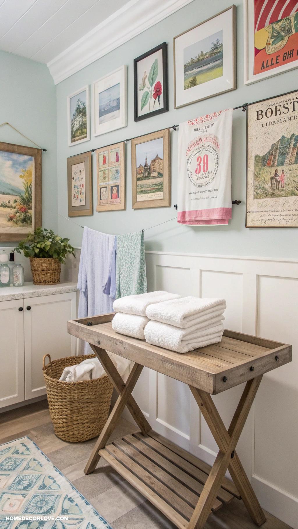 laundry room ideas Hang artwork to personalize the space
