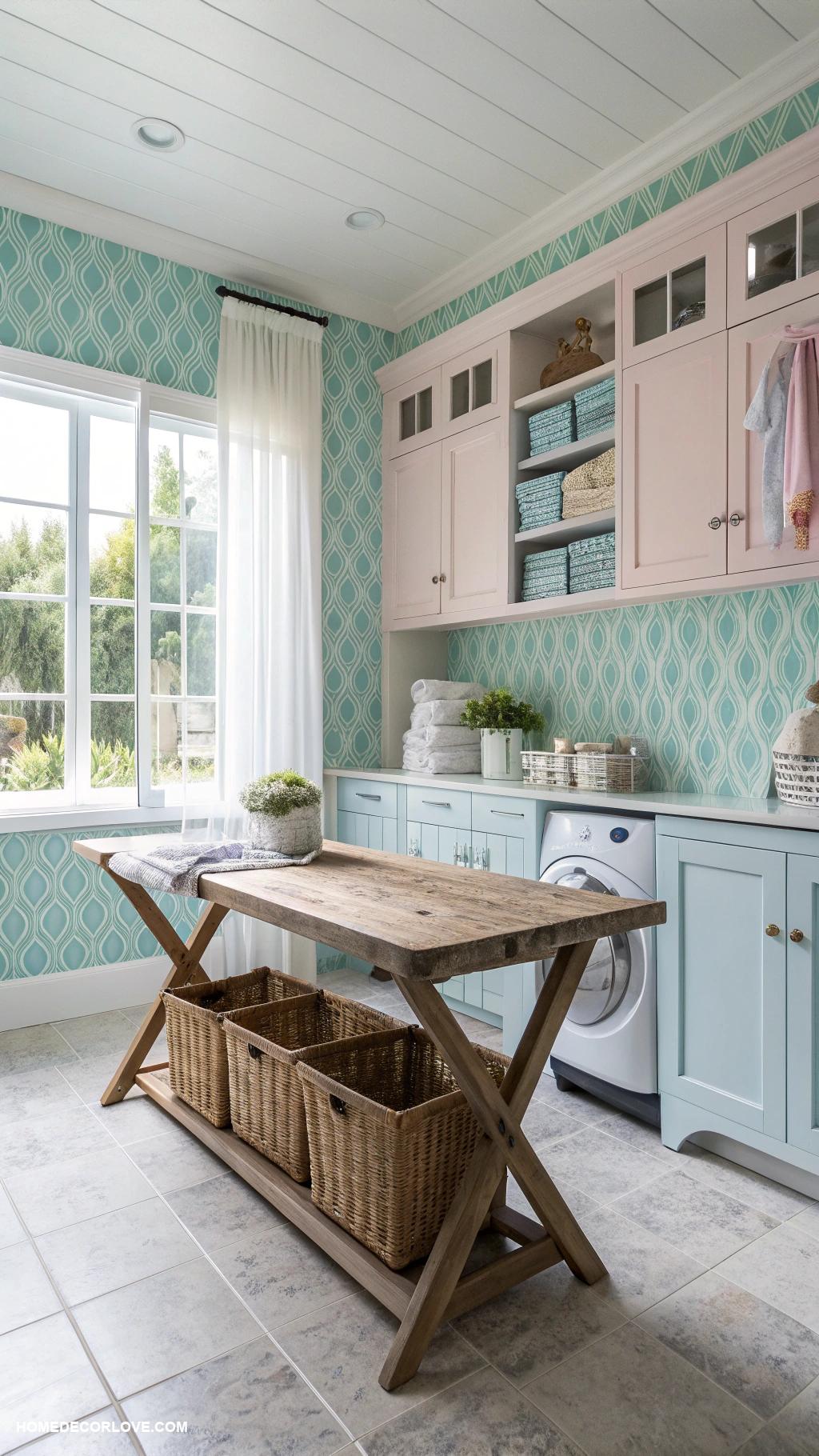 laundry room ideas Incorporate a folding table for convenience